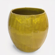 Macetero esmaltado amarillos mostaza