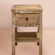 Mesita de madera recuperada natural