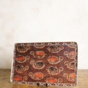 Bandeja rectangular con estampado floral étnico