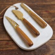 Set de cubiertos para queso en acero inoxidable dorado