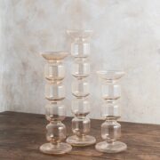 Candelabro de vidrio artesanal transparente