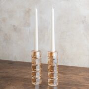 Portavelas altos de vidrio artesanal