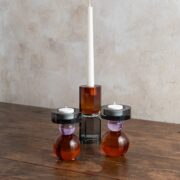 Candelabro de vidrio artesanal