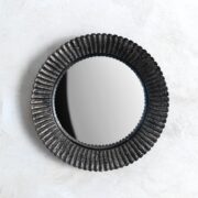 Espejo pequeño ojo de pez marco estriado/radial en relieve